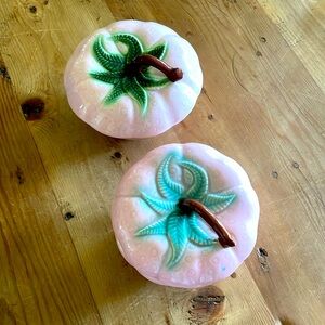 Two Vintage Strawberry Canisters USA Pottery